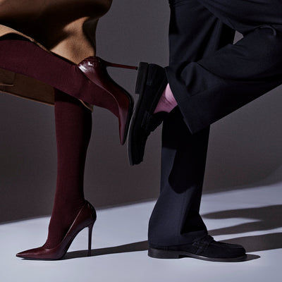 benen dame en heer met sokken en kniekous