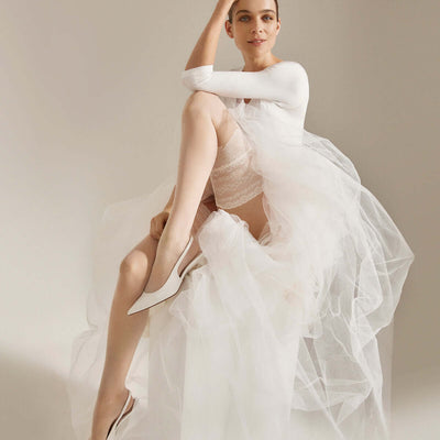 bruid met stay-up bruidskousenkousen