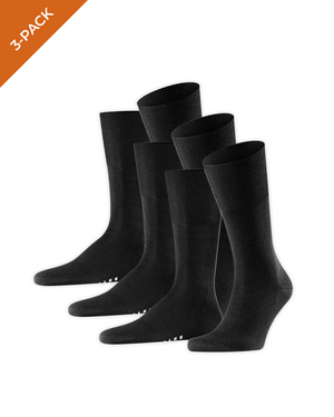 FALKE heren Airport sokken zwart 3-pack, stijlvolle en comfortabele herensokken voor elke gelegenheid.