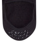 Close-up of FALKE Cool Kick black socks featuring non-slip grip for added comfort and stability.