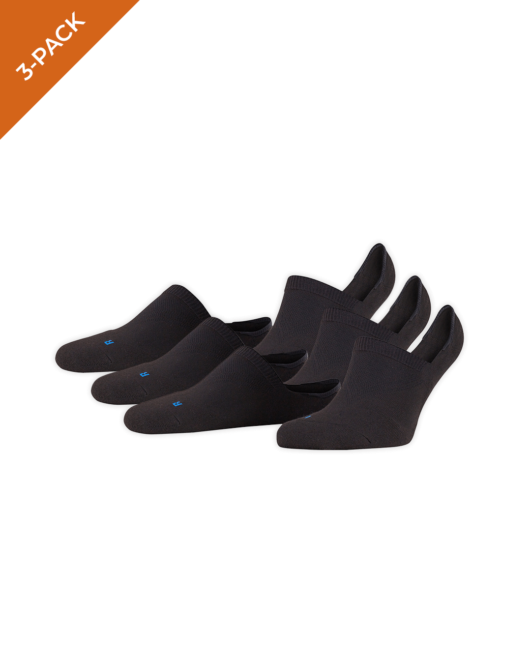 FALKE Unisex Cool Kick zwarte sneakersokken 3-pack, comfortabel en onzichtbaar in sneakers.