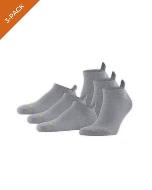FALKE Unisex Cool Kick Sneakersokjes in grijs, 3 paar comfortabele en ergonomische sokken in bundelverpakking.