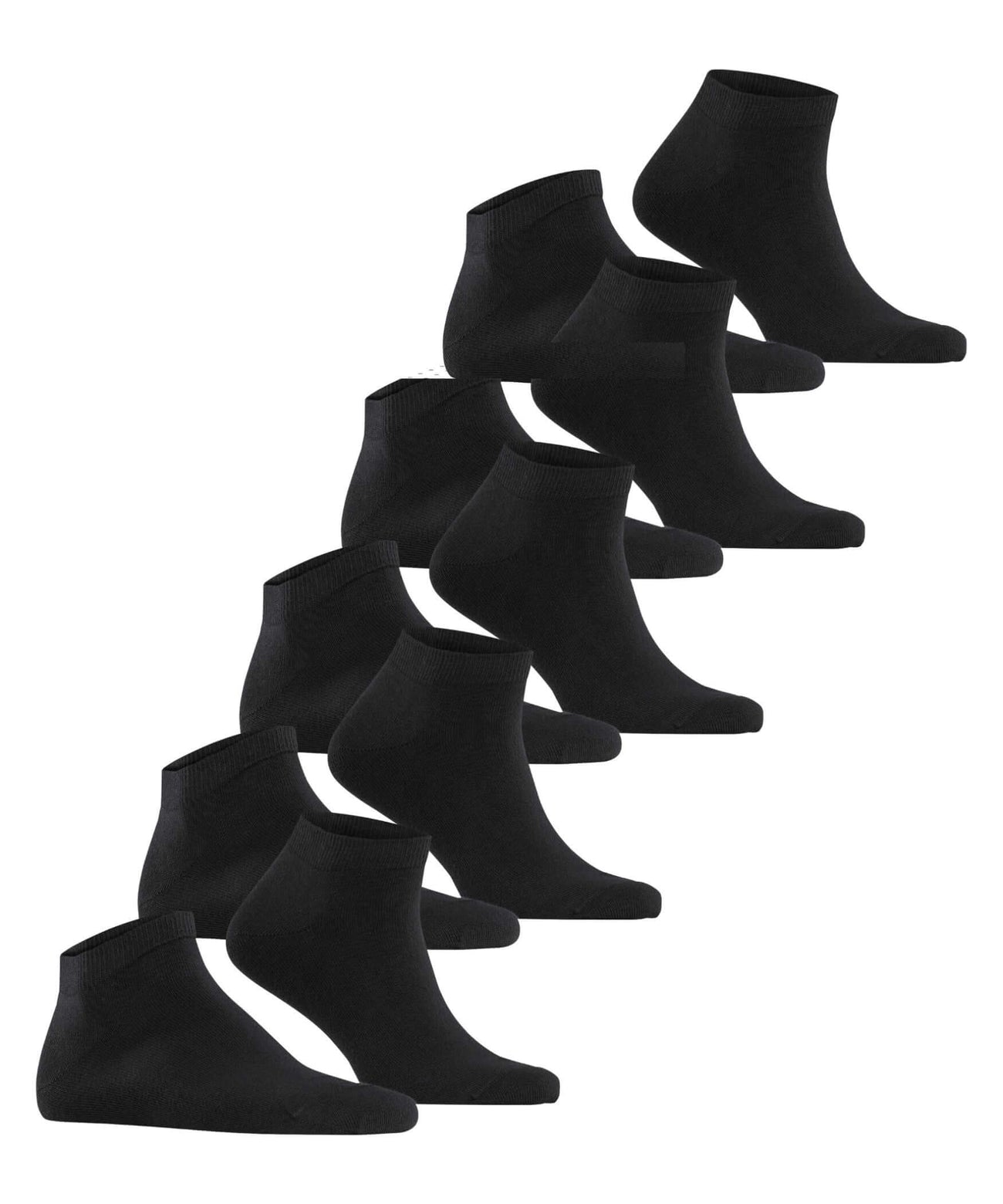 Set van 4 paar zwarte sneakersokjes voor heren, comfortabel en huidvriendelijk, ideaal voor dagelijks gebruik.