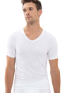 Mey Shirt Korte Mouw V-Hals Superior Heren 34066 101 weiss