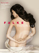 FALKE Shelina 12 panty verpakking met ultra-transparante uitstraling en model met lange, golvende haren.