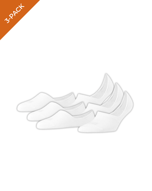 FALKE Dames Step Kousenvoetje Hoog 46493, 3-pack witte sokjes voor hoge schoenen en sneakers.