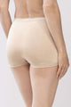 A model showcasing the back view of beige Mey Light softskin boxershorts, highlighting comfort and fit.