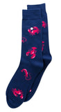 Alfredo Gonzales sokken met zeedieren in navy en rood, gemaakt van katoenmix. Comfortabel en duurzaam met krab- en kreeftendessin.