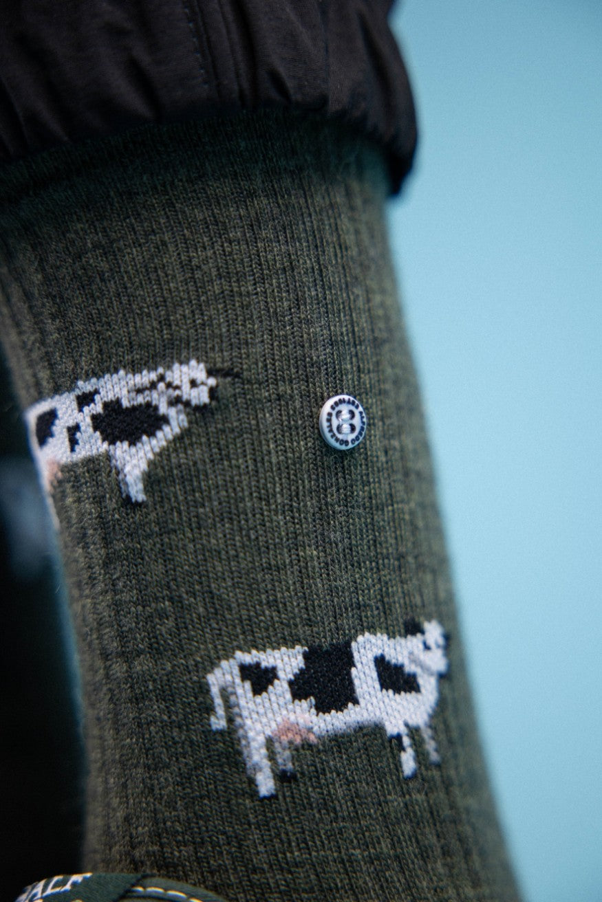Alfredo Gonzales Wandelsok Wol Cows AG-SK-HIKE-01 118 Army/White/Grey