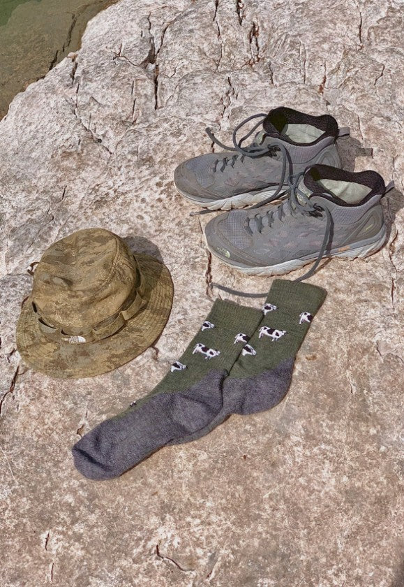 Alfredo Gonzales Wandelsok Wol Cows AG-SK-HIKE-01 118 Army/White/Grey