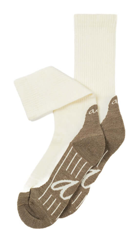 Alfredo Gonzales Wandelsok Wol Hike plain AG-SW-HIPLAINi 133 offwhite, gekleurde wandelsokken met antibacteriële werking.