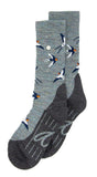 Alfredo Gonzales merinowol wandelsokken met zwaluwprint, grijs en antraciet, unisex, comfortabel voetbed.