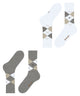 Burlington 2-Pack Everyday mix Heren 21102 3227 light grey met geruite sokken in verschillende kleuren.