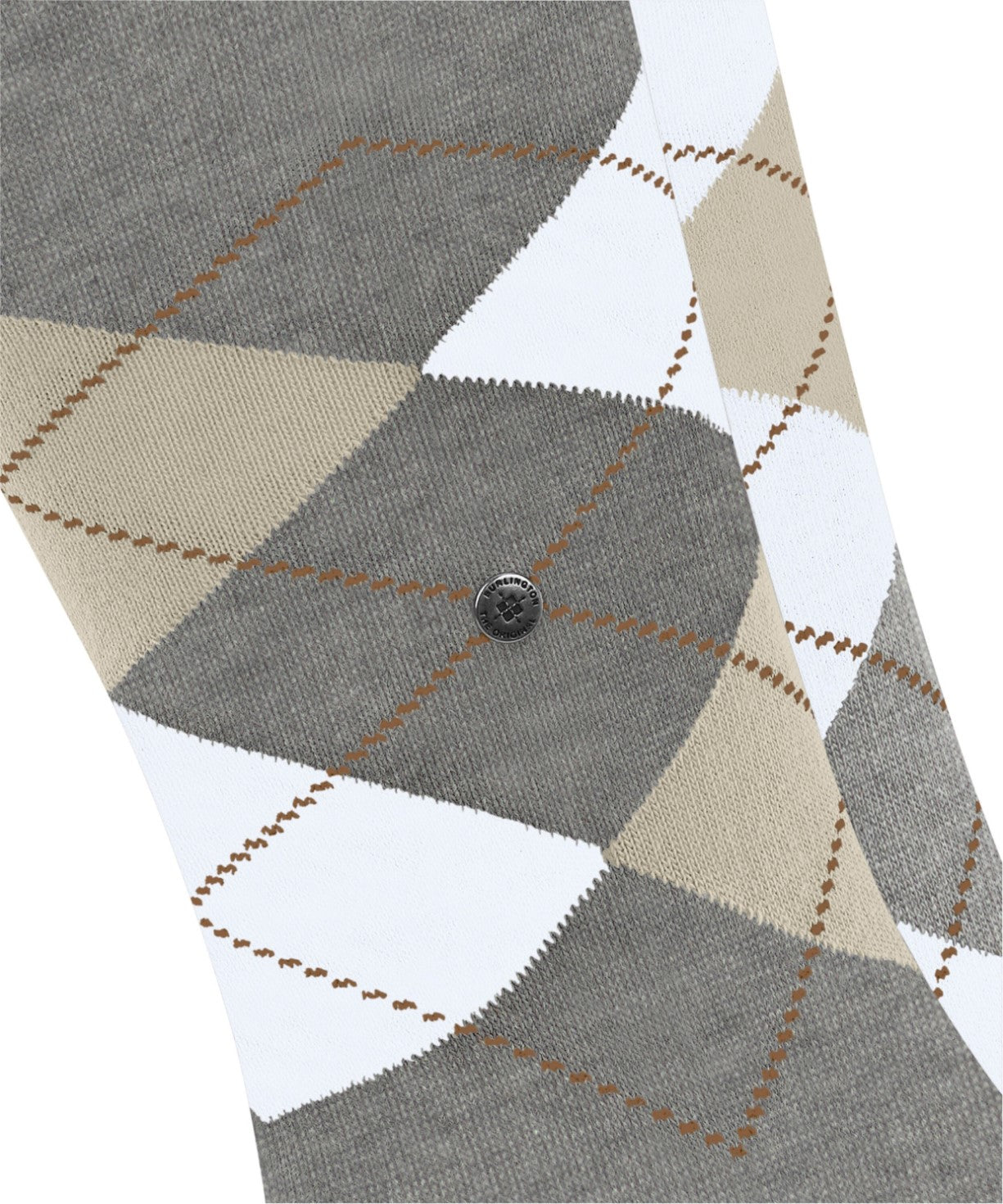 Burlington 2-Pack Everyday mix Heren 21102 3227 light grey, geruite sokken in lichtgrijs en beige.