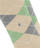 Burlington 2-pack Sok Everyday Argyle Dames 22012 4019 cream met geruit ontwerp in beige, groen en grijs.