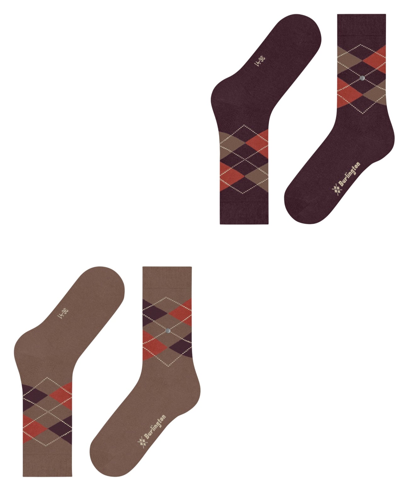 Burlington2-packSokEverydayArgyleDames220125020nougat__2