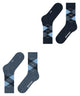 Burlington 2-pack Sok Everyday Argyle Dames 22012 6660 light denim, 2 paar sokken in licht denim en donkerblauw.