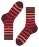 Gestreepte Burlington Blackpool sokken heren in coralred, gemaakt van biologische katoen met Burlington clip, kleurrijk en comfortabel.