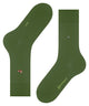 Burlington Brit Style Sokken Heren 21405 7656 fir green, groene sokken met borduursel en klassieke Burlington-clip.