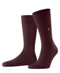 Burlington Brit Style Sokken Heren 21405 8375 claret, effen sokken in claret met klassieke Burlington-clip.