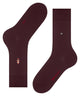 Burlington Brit Style Sokken Heren 21405 8375 claret, effen burgundy sokken met borduursel en Burlington-clip.