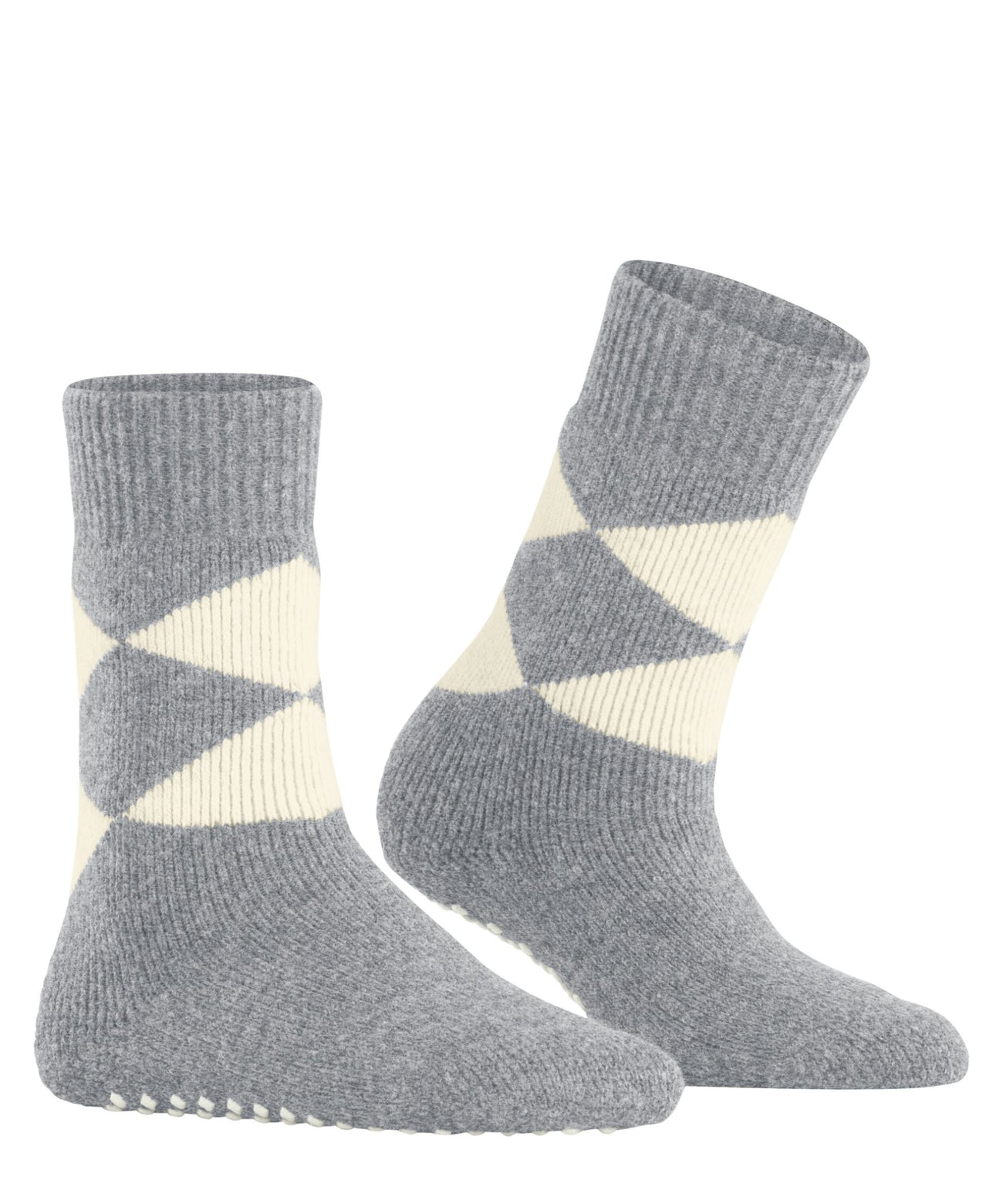 Burlington Cosy Argyle Antislipsokken Dames 22126 3107 grey mel.