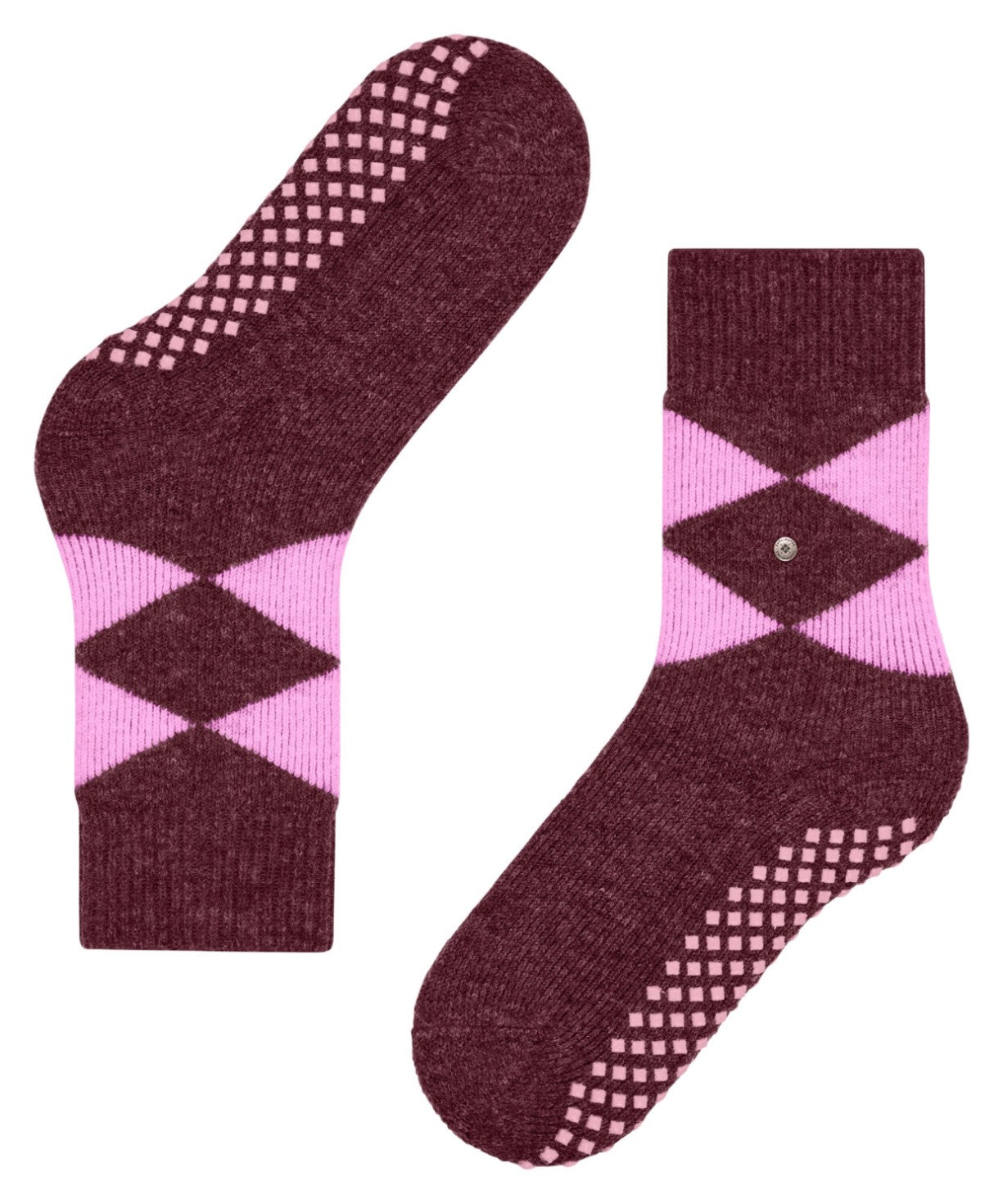 Burlington Cosy Argyle Antislipsokken Dames 22126 8185 garnet