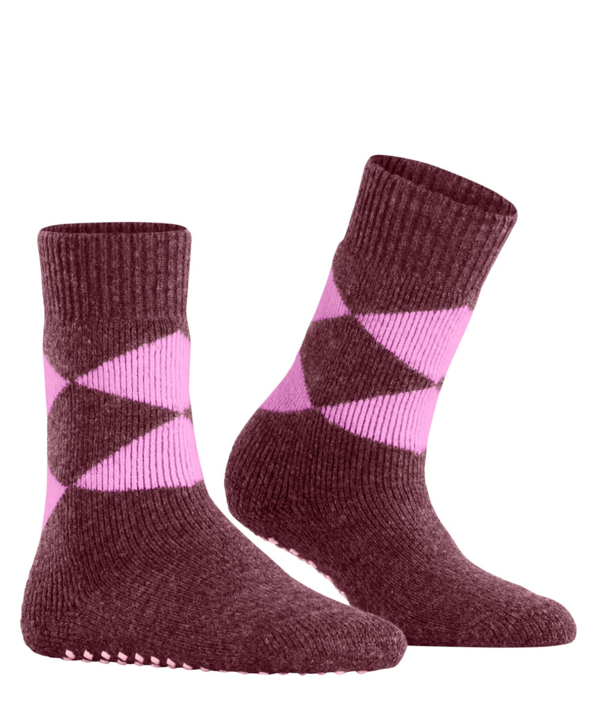 Burlington Cosy Argyle Antislipsokken Dames 22126 8185 garnet