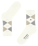 Burlington Covent Garden Sokken Dames 22088 2043 offwhite-black, klassieke ruitsokken van gemerceriseerde katoen.