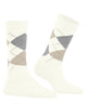 Burlington Covent Garden Sokken Dames 22088 2043 offwhite-black, klassieke ruitsokken van gemerceriseerde katoen.
