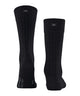 Burlington Duke Street Sokken Heren 21208 3000 black met fijn ribstructuur en geborduurd logo