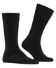 Burlington Duke Street Sokken Heren 21208 3000 black met fijne ribstructuur in zwart.