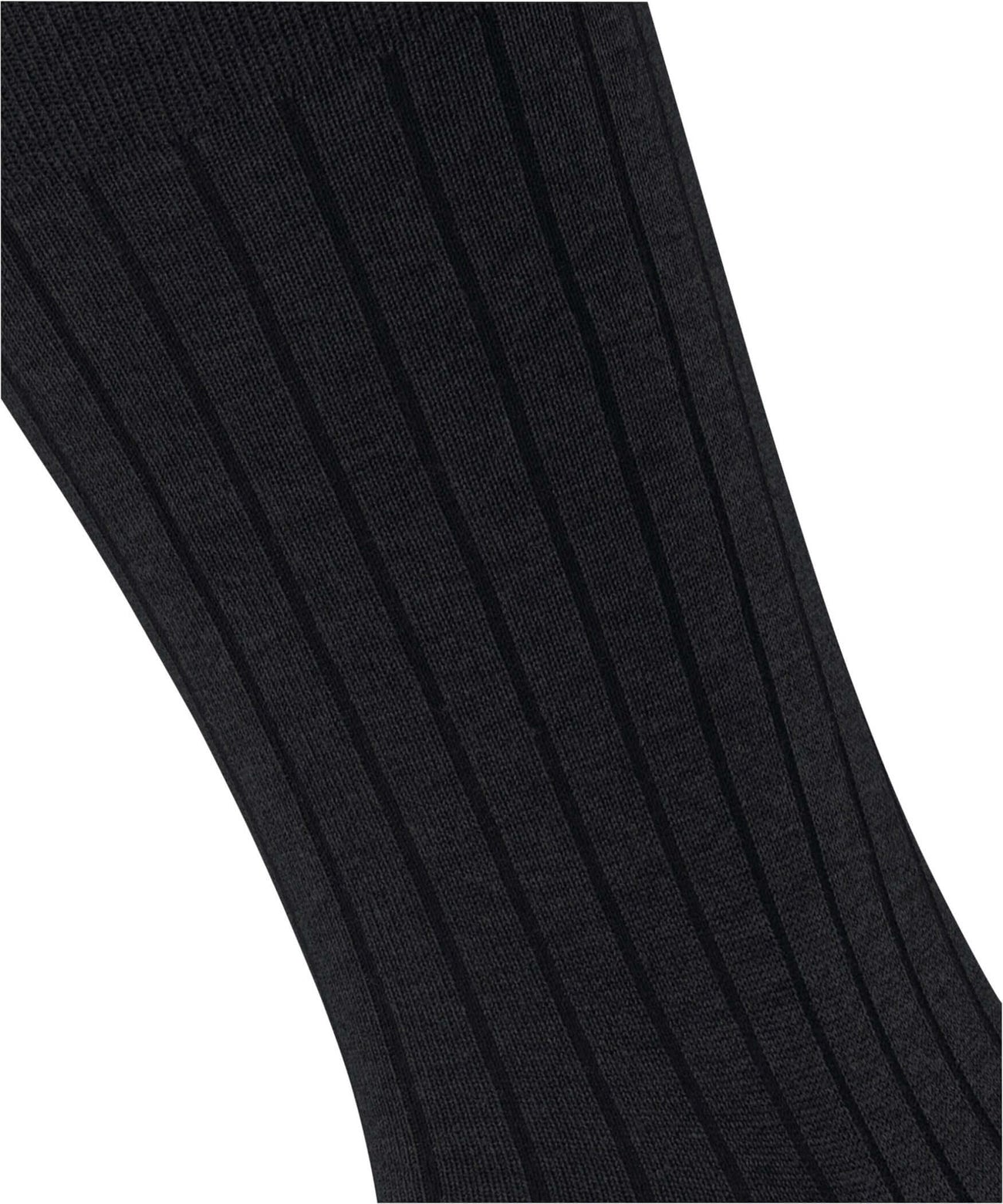 Burlington Duke Street Sokken Heren 21208 3000 black met fijne ribstructuur in klassiek zwart.
