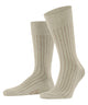 Burlington Duke Street Sokken Heren 21208 4840 gravel met ribstructuur en geborduurd logo.