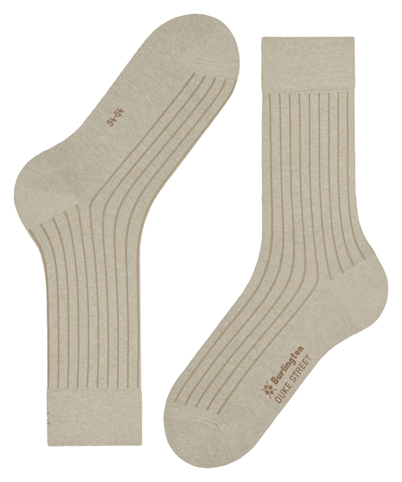 Burlington Duke Street Sokken Heren 21208 4840 gravel in beige met fijne ribstructuur.