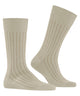 Burlington Duke Street Sokken Heren 21208 4840 gravel met fijne ribstructuur en geborduurd logo.