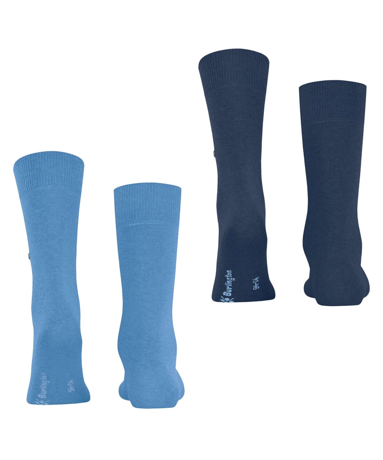 Burlington Everyday 2-Pack sokken set in effen blauw, katoenmix, onesize 40-46, herkenbare Burlington clip, gemakkelijk wasbaar.
