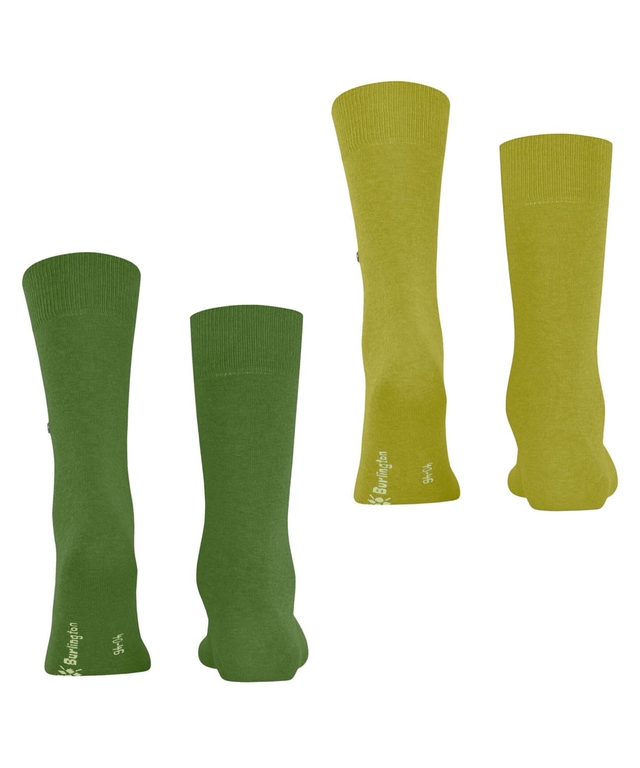 Burlington Everyday 2-Pack sokken in groene tinten, vervaardigd uit katoenmix, met herkenbare Burlington clip, maat 40-46, set van twee paar.
