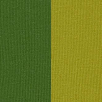 Close-up van groene en gele katoenen stof, textuur zichtbaar.