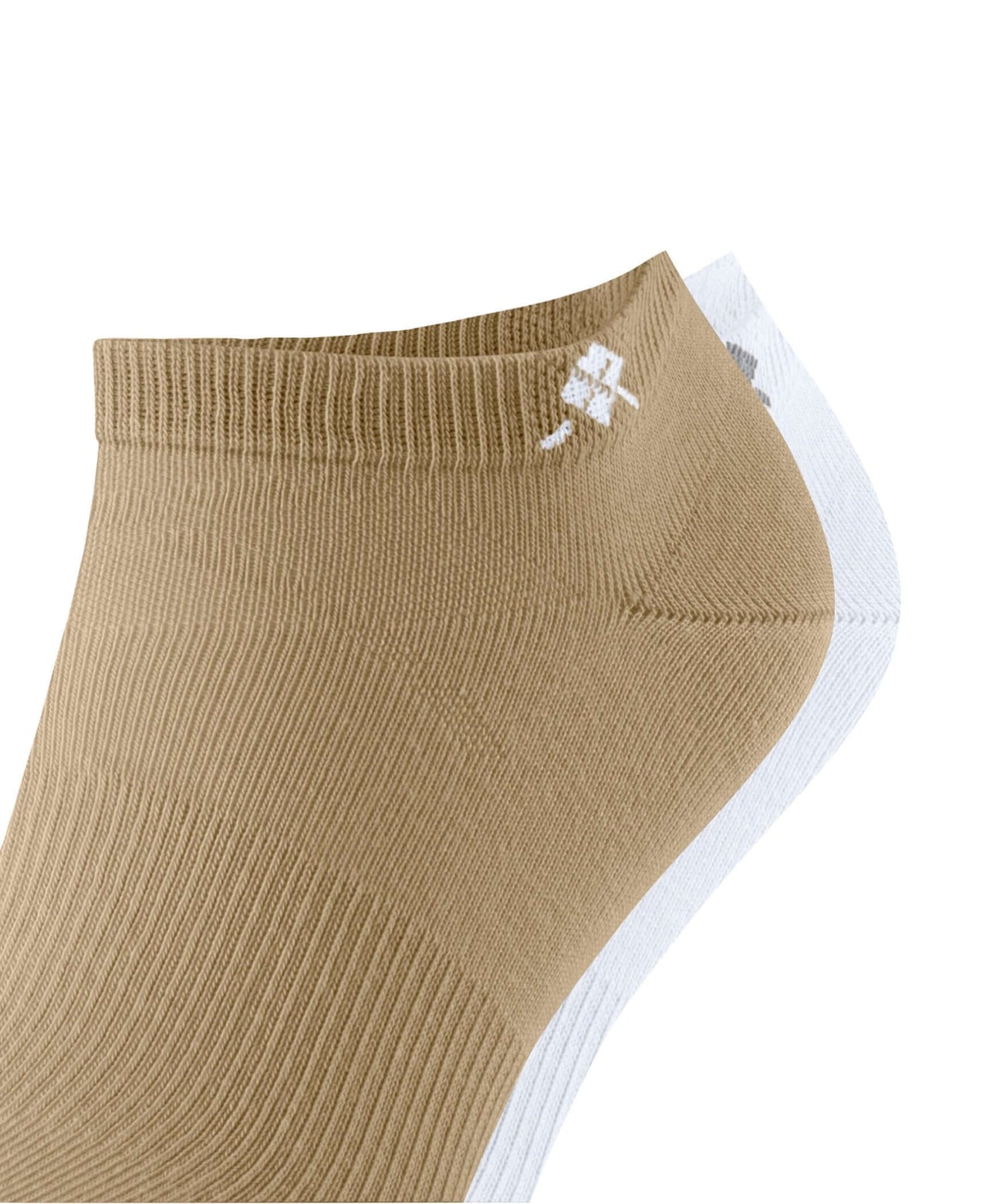 2-pack Burlington sneakersokken heren, kleur sesame en wit, elastisch en zacht katoen, ideaal voor zomer in sneakers