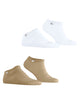 Burlington 2-pack sneakersokken heren in wit en sesam, ideaal voor sneakers, elastisch en zacht katoen, perfect voor zomer.