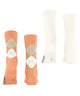 Burlington Everyday Mixed 2-Pack Damessokken 22044 8766 peach - Effen en geruite sokken in katoenmix.