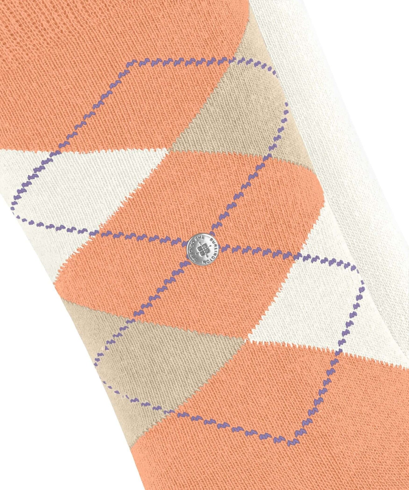 Burlington Everyday Mixed 2-Pack Damessokken 22044 8766 peach, geruite damessok in zachte katoenmix.