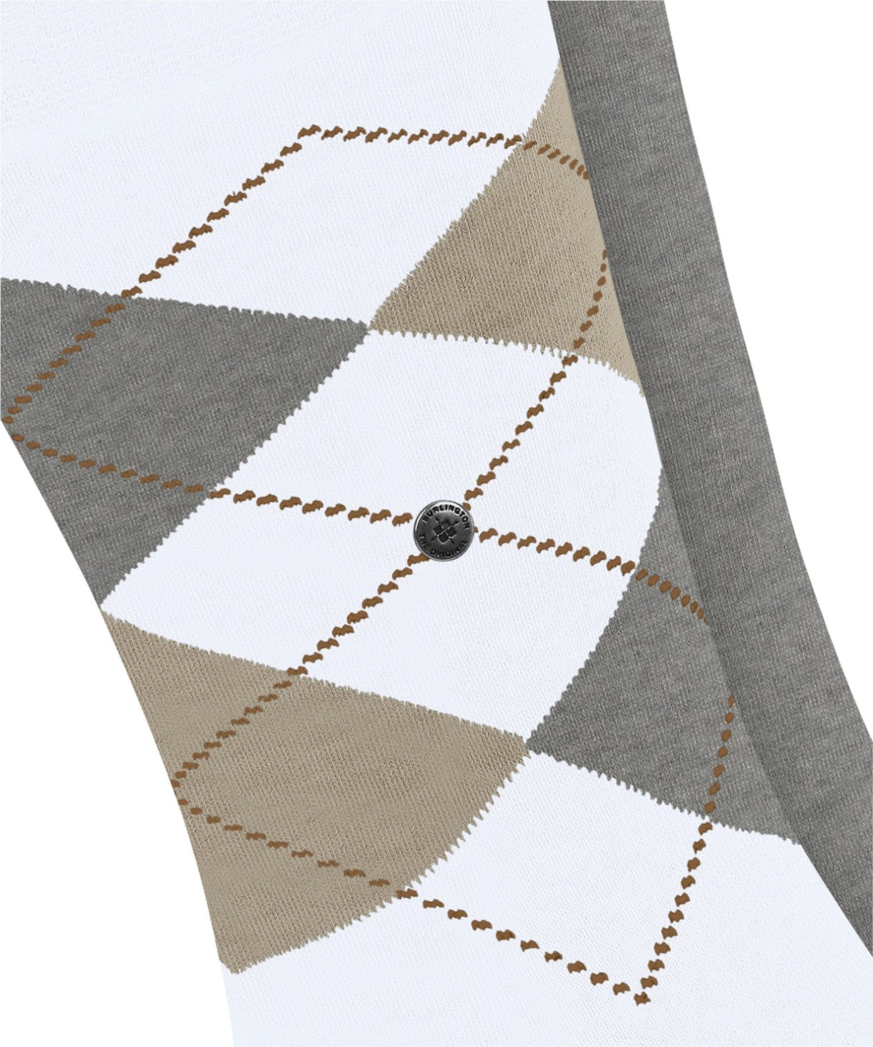 Burlington Everyday Mixed 2-Pack Herensokken 21044 2001 white met ruitjesdesign en bekende Burlington clip.