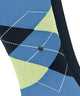 Burlington Everyday Mixed 2-Pack Herensokken 21044 6884 marina, gekleurde sokken met ruitjes en effen design.