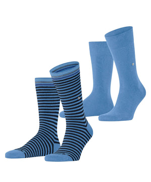 Burlington Everyday Stripe sokken heren, 2-pack met blauwe en gestreepte sokken, katoenmix, onesize, productnummer 21087 6884 marina.
