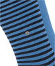 Burlington Everyday Stripe sokken heren in blauw met zwarte strepen, fijne katoenmix, detail van Burlington-clip, 2-pack.