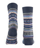 Burlington Fair Isle Delight Sokken Dames 27179 6688 dark blue mel met kleurrijk Noors motief.