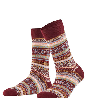 Burlington Fair Isle Delight Sokken Dames 27179 8435 claret