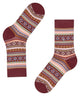Burlington Fair Isle Delight Sokken Dames 27179 8435 claret met kleurrijk Noors motief en warme materiaalmix.